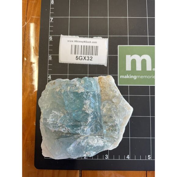 Milk Glass Blue Layered Art Glass Cullet Glowing Manganese Slag Glass #5GX32 - Picture 7 of 7